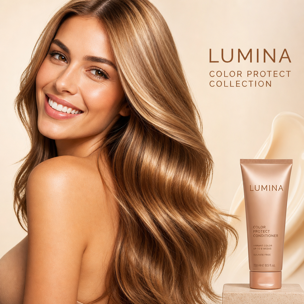 Video variant showing a woman with vibrant color-treated hair for color-treated search